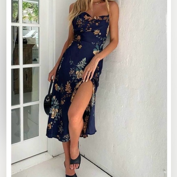 Hello Molly Dresses & Skirts - Hello Molly Heart In The Sun Midi Satin Slip Dress New With Tags size small